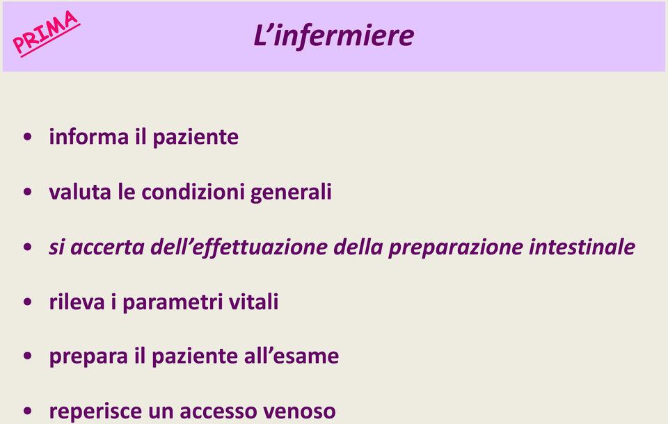 della preparazione intestinale rileva i parametri