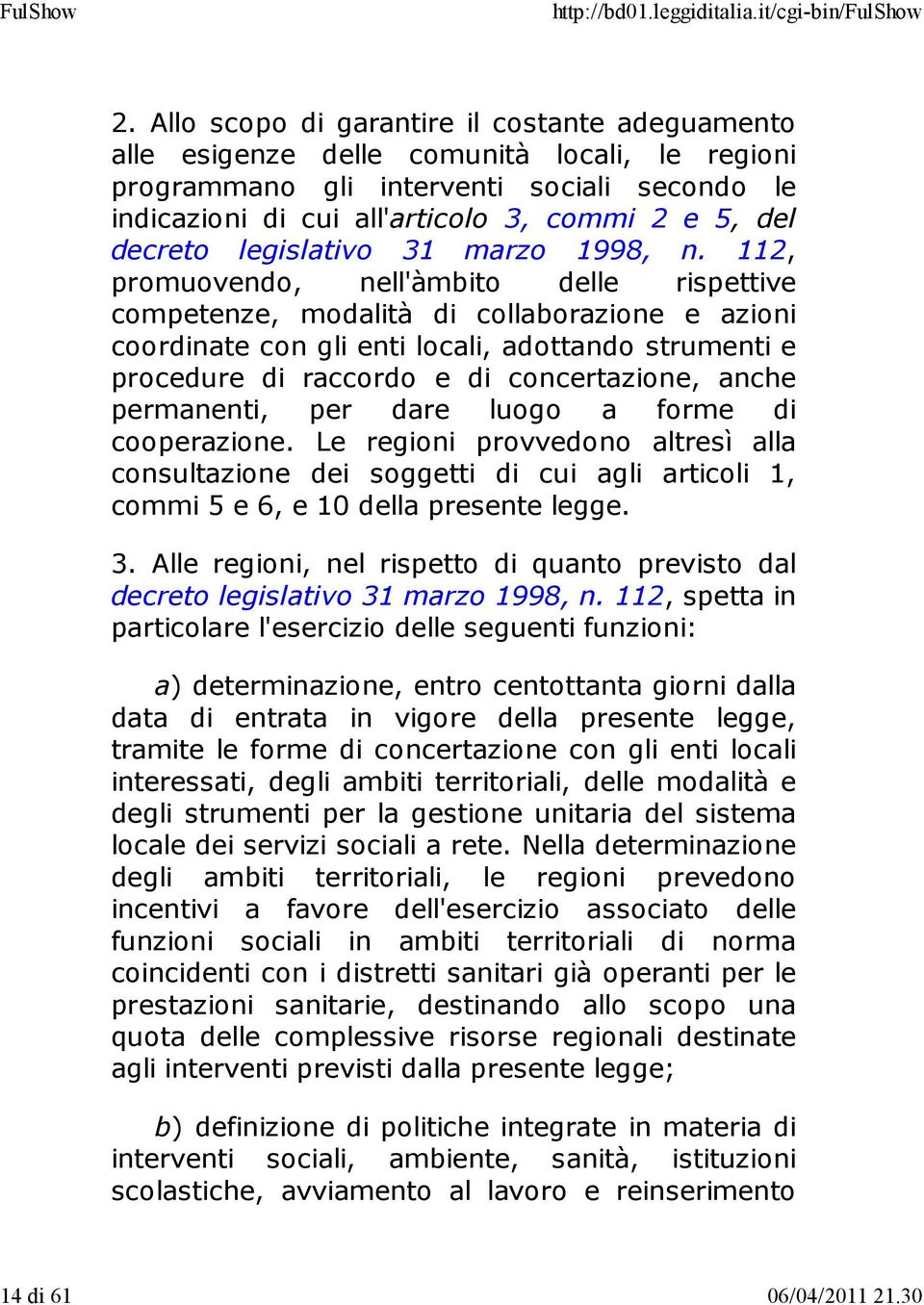 decreto legislativo 31 marzo 1998, n.