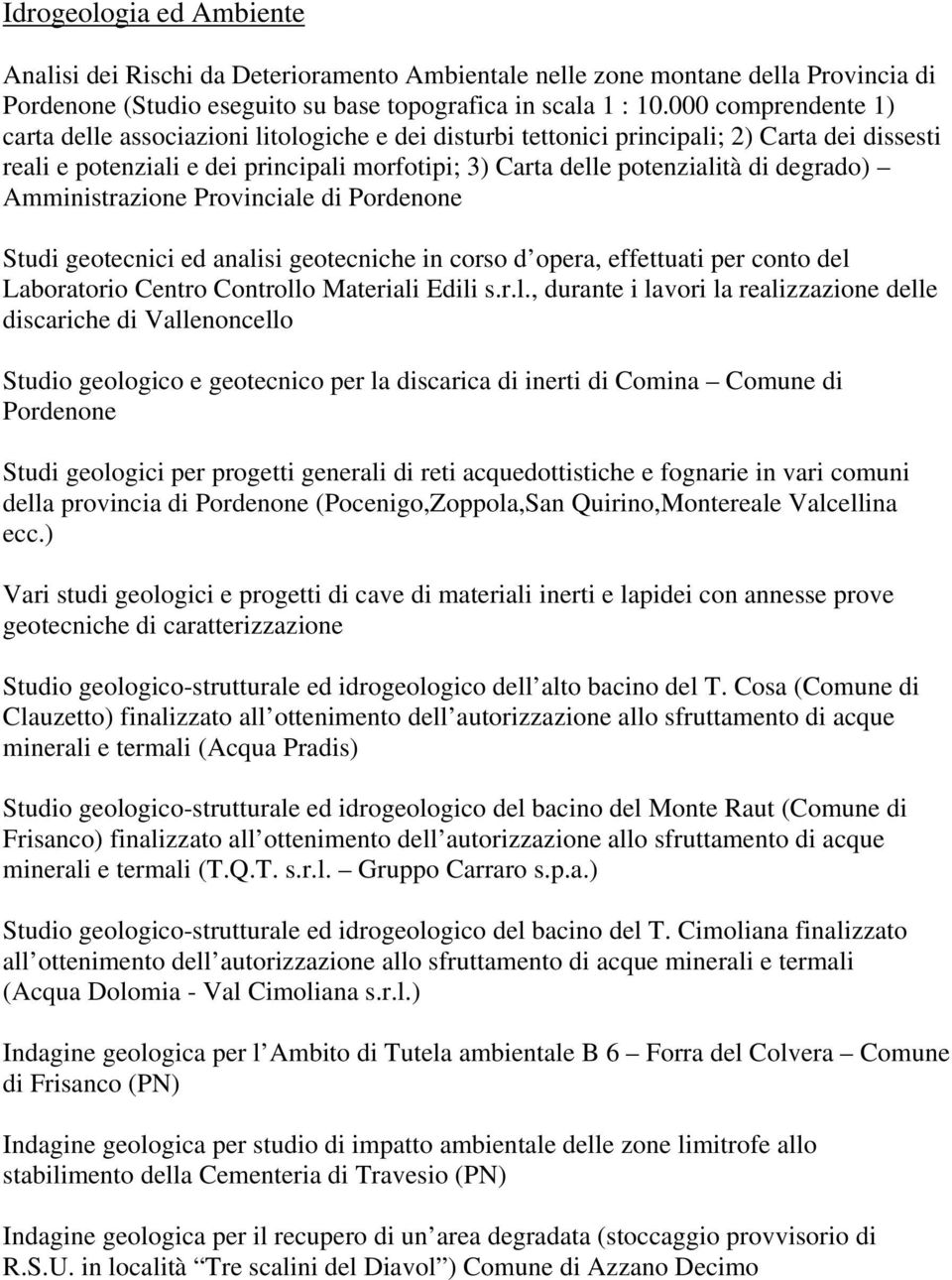 degrado) Amministrazione Provinciale