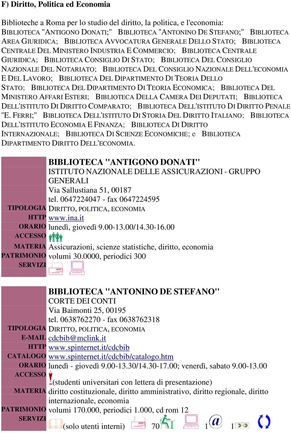 NAZIONALE DEL NOTARIATO; BIBLIOTECA DEL CONSIGLIO NAZIONALE DELL'ECONOMIA E DEL LAVORO; BIBLIOTECA DEL DIPARTIMENTO DI TEORIA DELLO STATO; BIBLIOTECA DEL DIPARTIMENTO DI TEORIA ECONOMICA; BIBLIOTECA