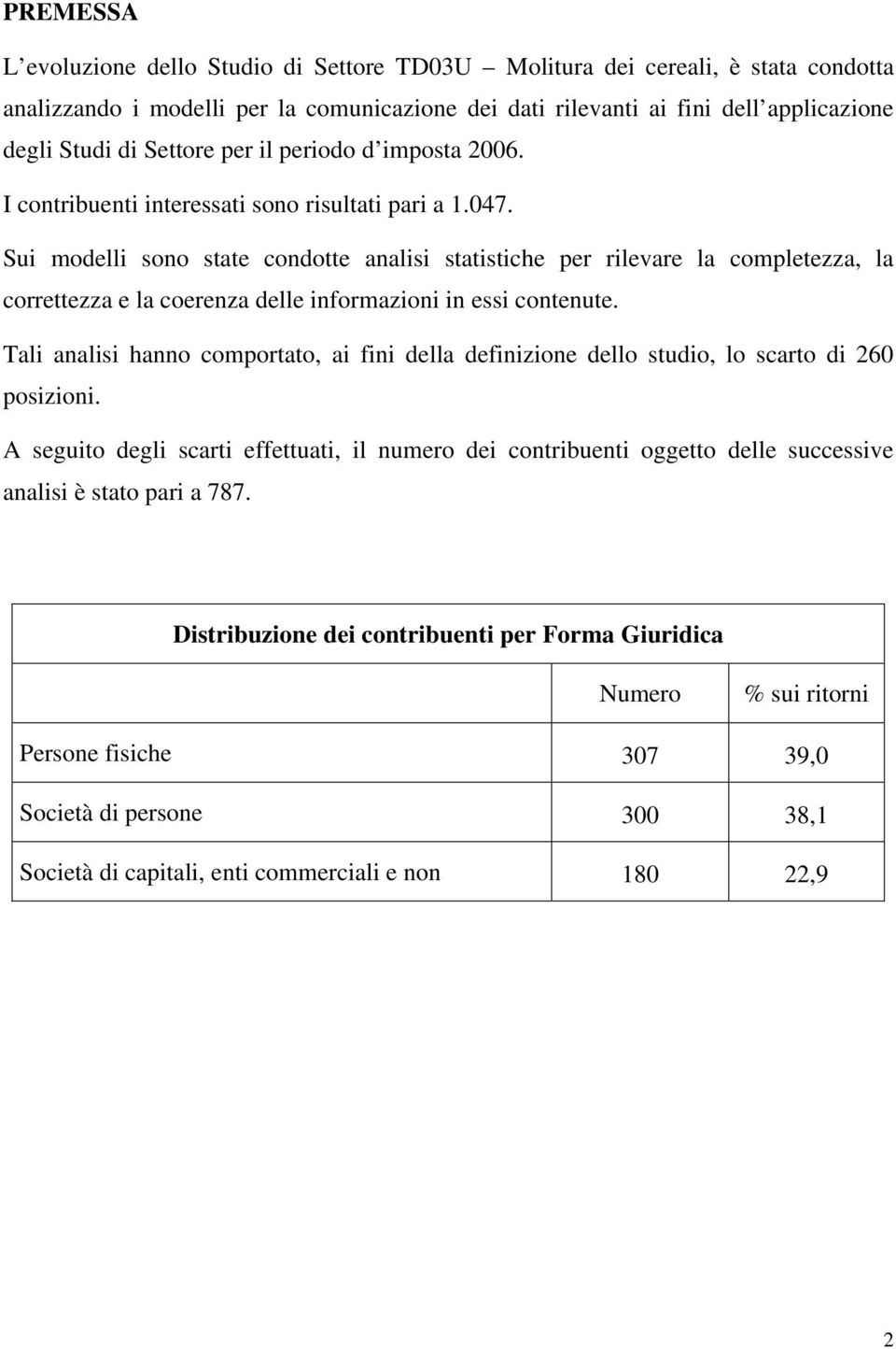 Sui modelli sono state condotte analisi statistiche per rilevare la completezza, la correttezza e la coerenza delle informazioni in essi contenute.