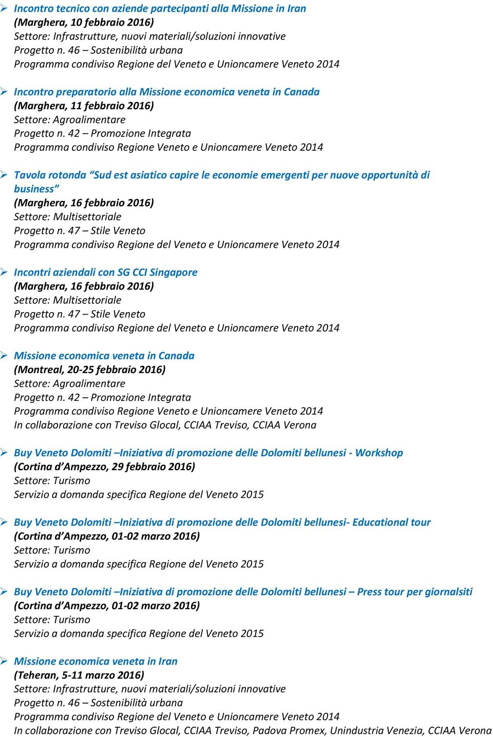 42 Promozione Integrata Programma condiviso Regione Veneto e Unioncamere Veneto 2014 Tavola rotonda Sud est asiatico capire le economie emergenti per nuove opportunità di business (Marghera, 16