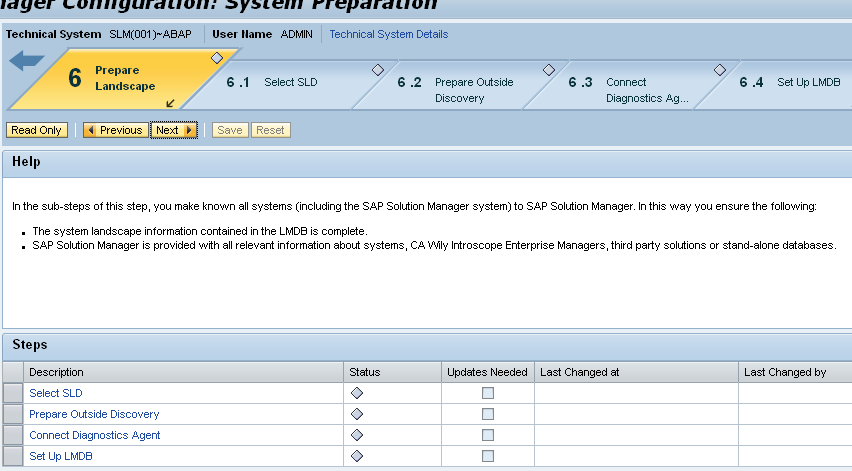 Prepare llandscape Select SLD Inserire i