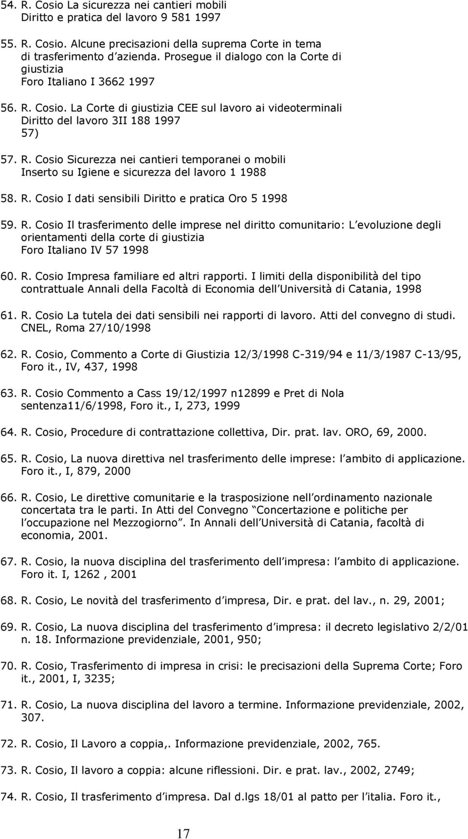 R. Cosio I dati sensibili Diritto e pratica Oro 5 1998 59. R.