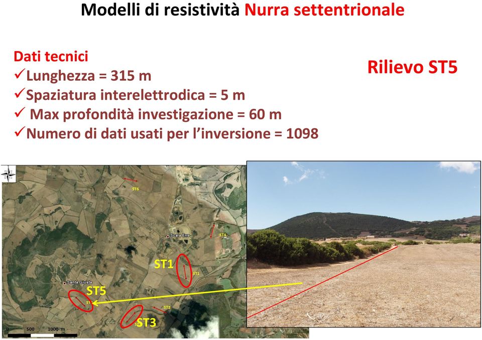 = 5 m Max profondità investigazione = 60 m Numero di