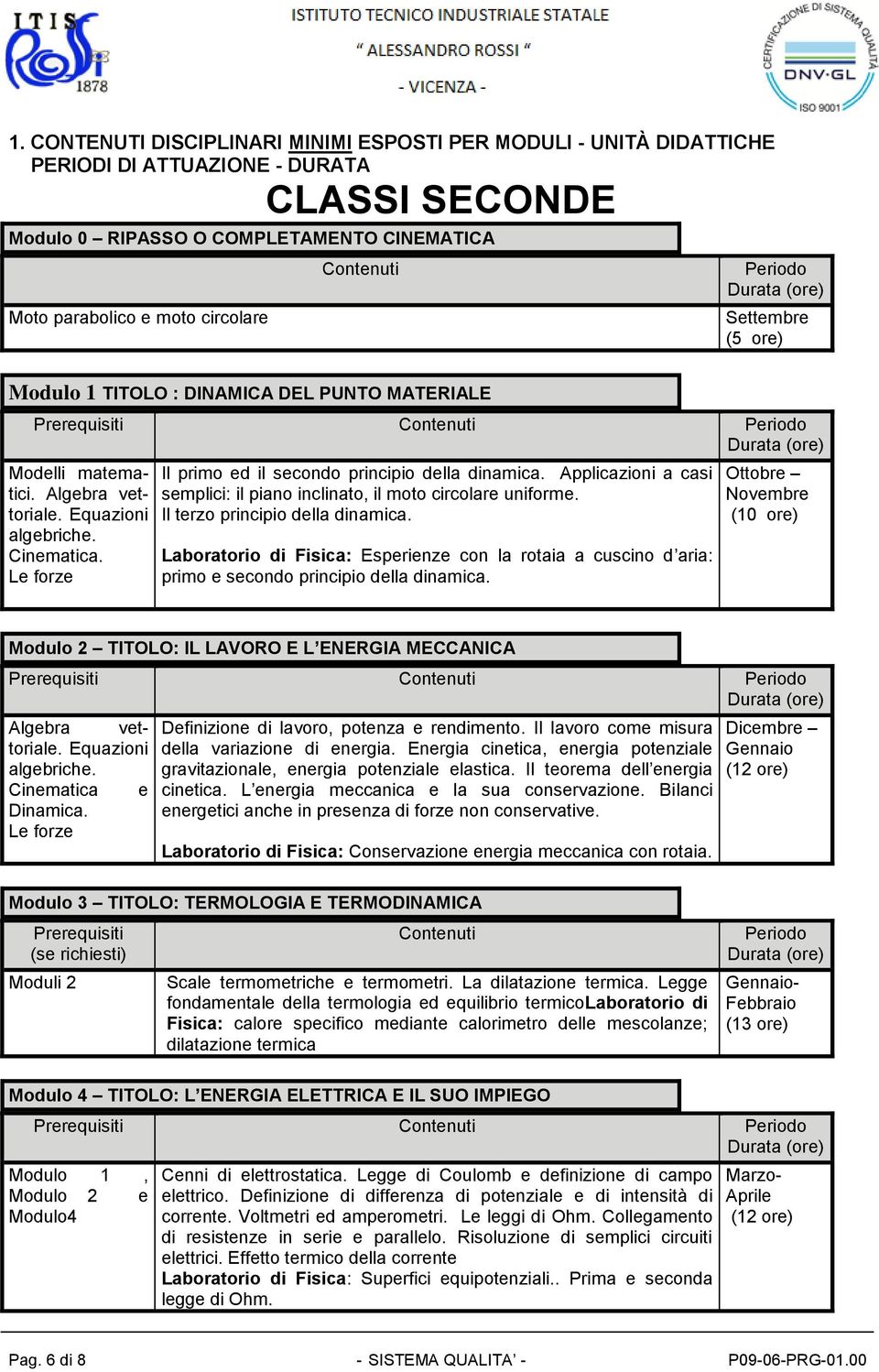 Applicazioni a casi semplici: il piano inclinato, il moto circolare uniforme. Il terzo principio della dinamica.