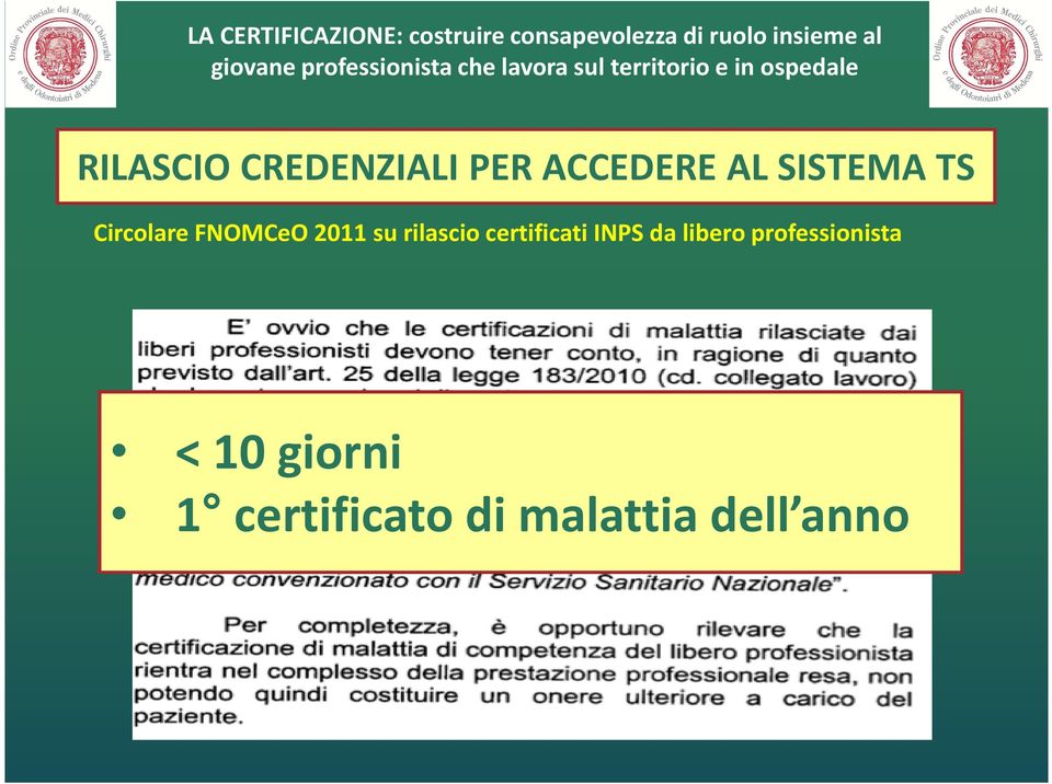 rilascio certificati INPS da libero