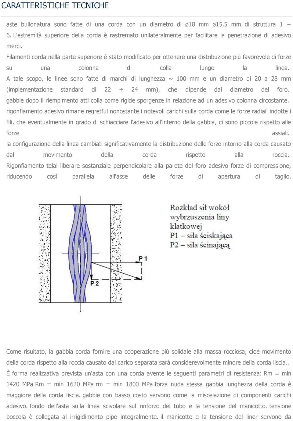 Filamenti corda nella parte superiore è stato modificato per ottenere una distribuzione più favorevole di forze su una colonna di colla lungo la linea.