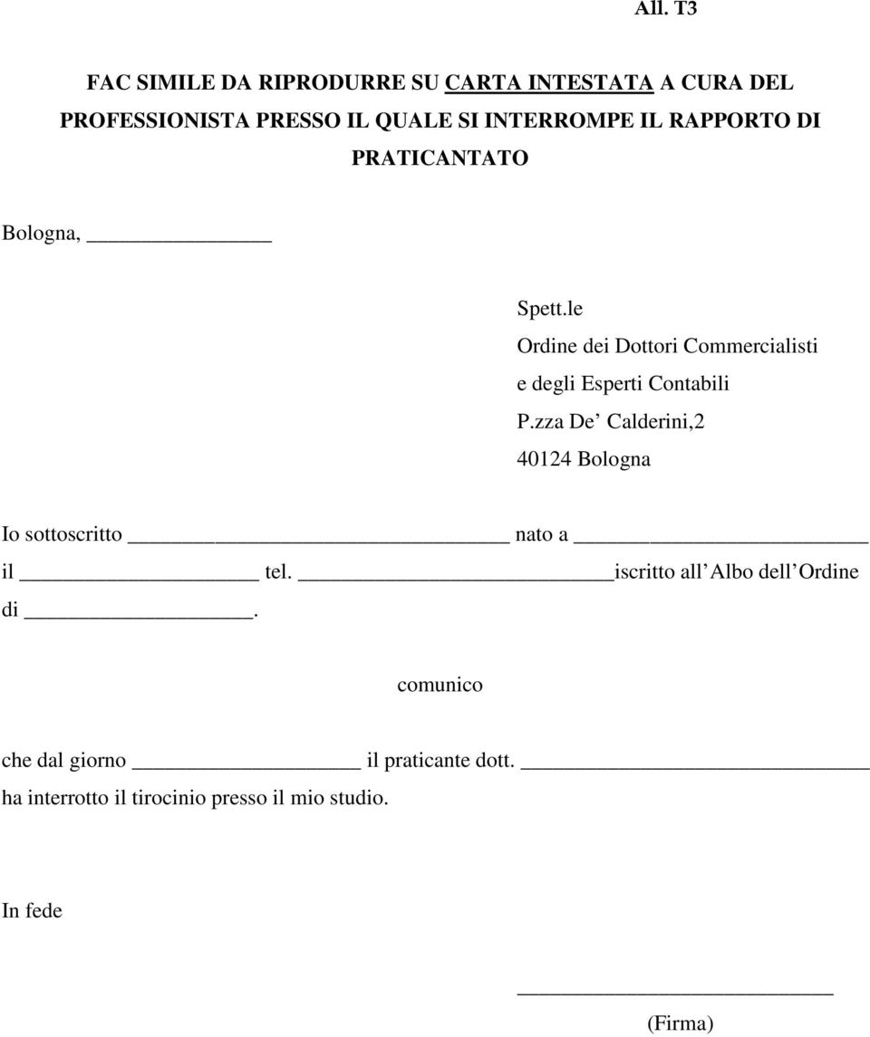 le Ordine dei Dottori Commercialisti e degli Esperti Contabili P.