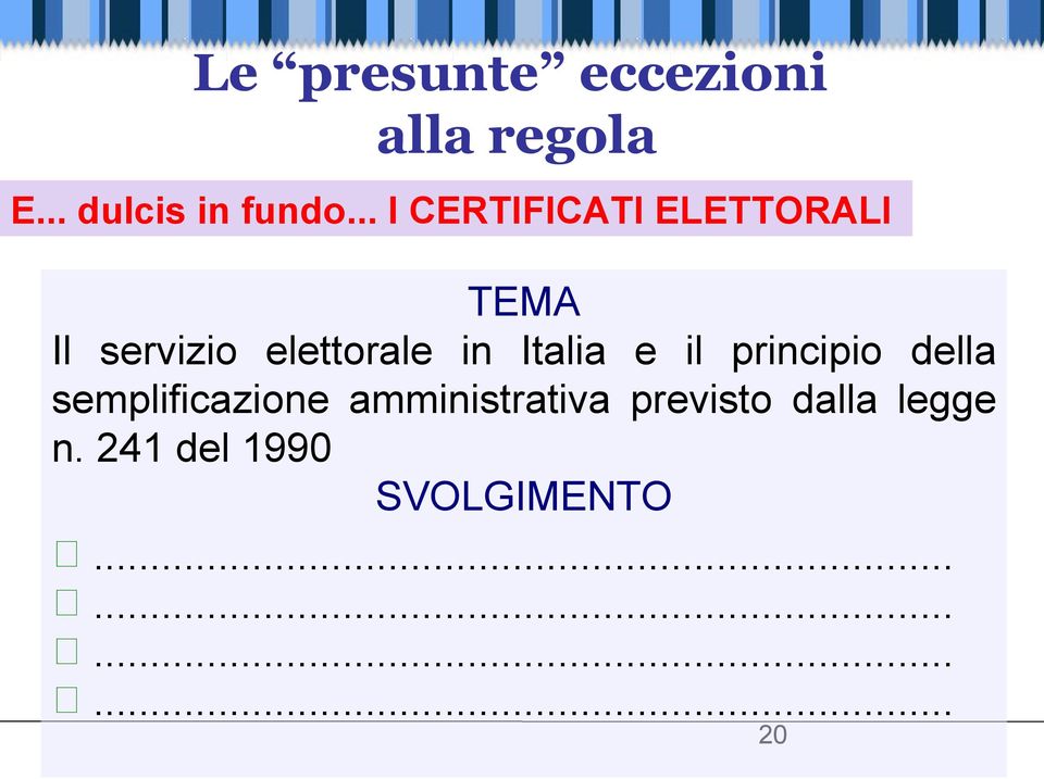 elettorale in Italia e il principio della