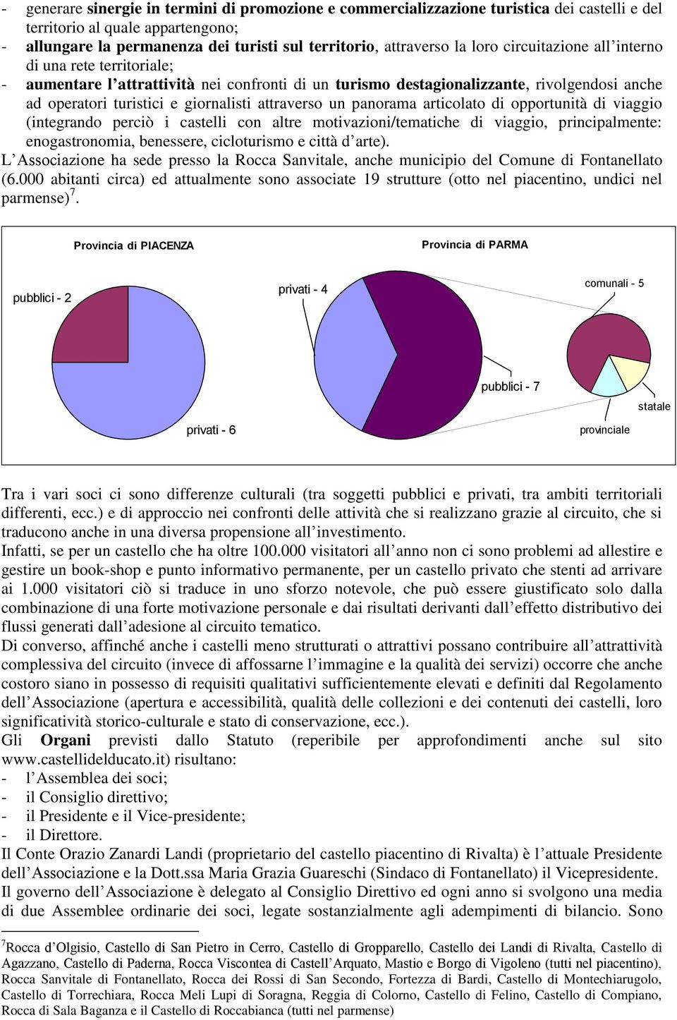 un panorama articolato di opportunità di viaggio (integrando perciò i castelli con altre motivazioni/tematiche di viaggio, principalmente: enogastronomia, benessere, cicloturismo e città d arte).