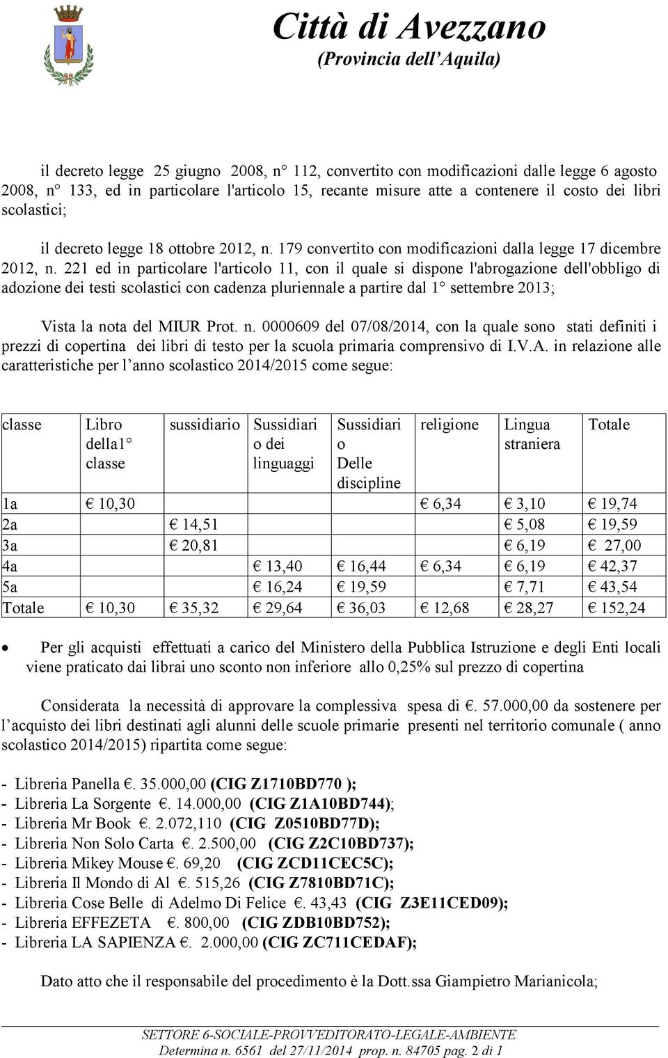 221 ed in particolare l'articolo 11, con il quale si dispone l'abrogazione dell'obbligo di adozione dei testi scolastici con cadenza pluriennale a partire dal 1 settembre 2013; Vista la nota del MIUR