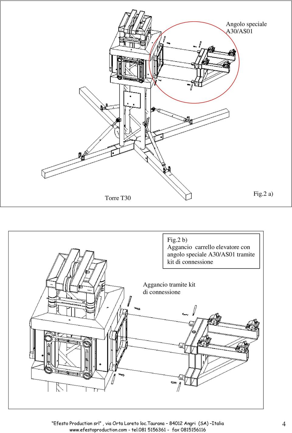 2 b) Aggancio carrello elevatore con angolo