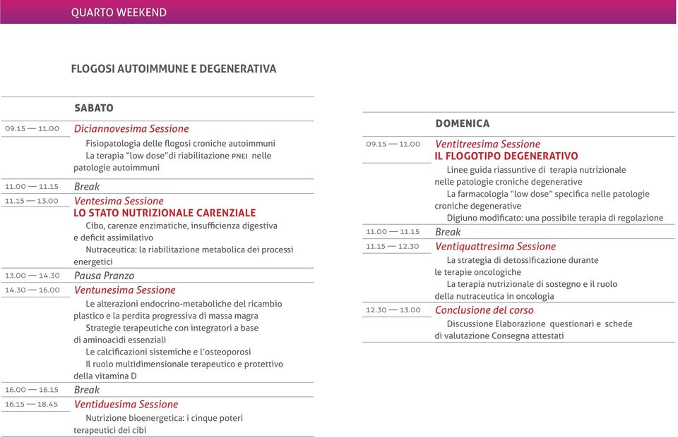 energetici Pausa Pranzo Ventunesima Sessione Le alterazioni endocrino-metaboliche del ricambio plastico e la perdita progressiva di massa magra Strategie terapeutiche con integratori a base di