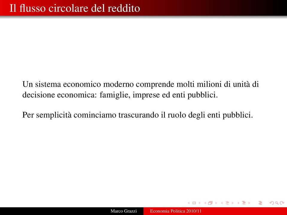 economica: famiglie, imprese ed enti pubblici.