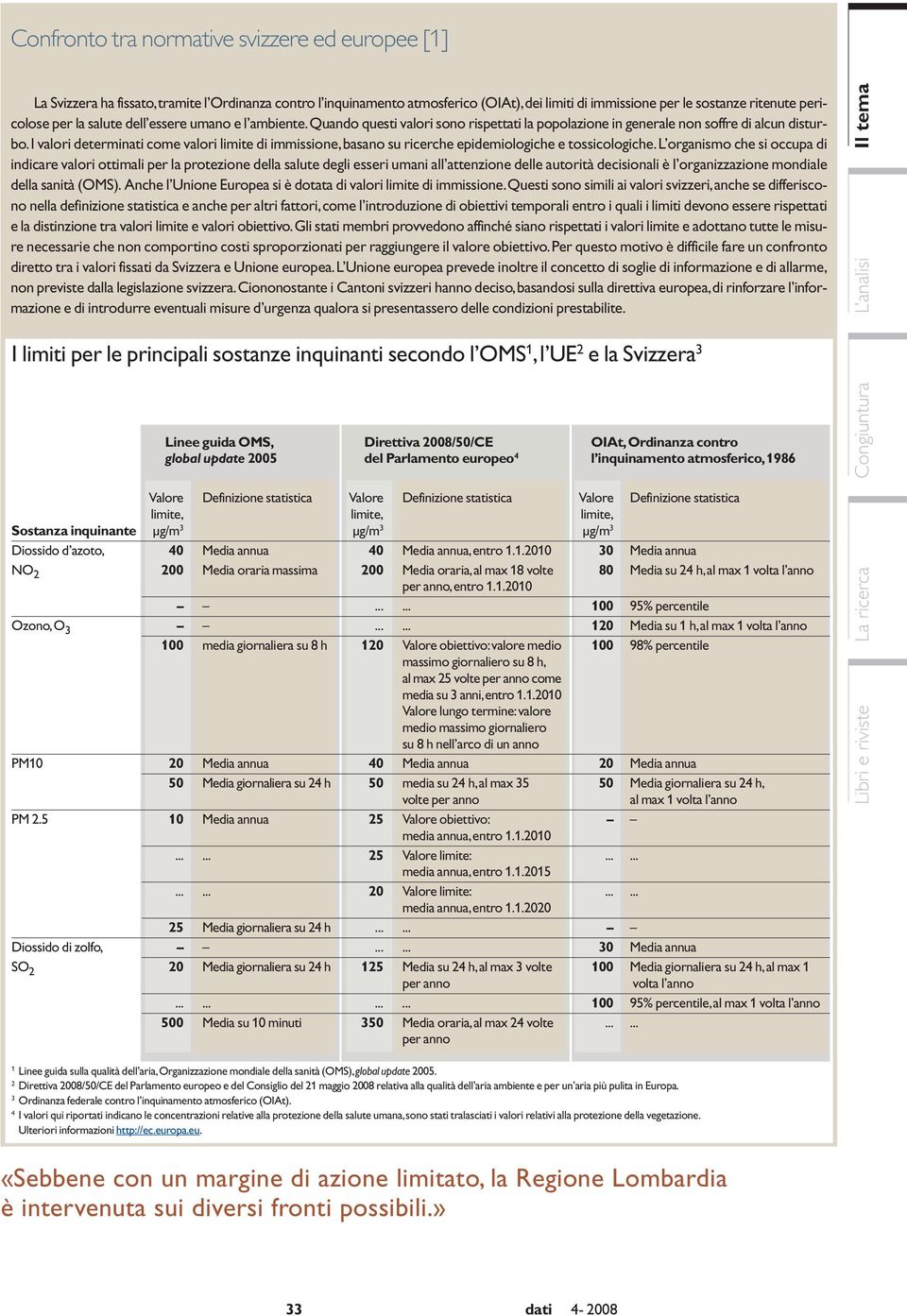 i valori determinati come valori limite di immissione,basano su ricerche epidemiologiche e tossicologiche.