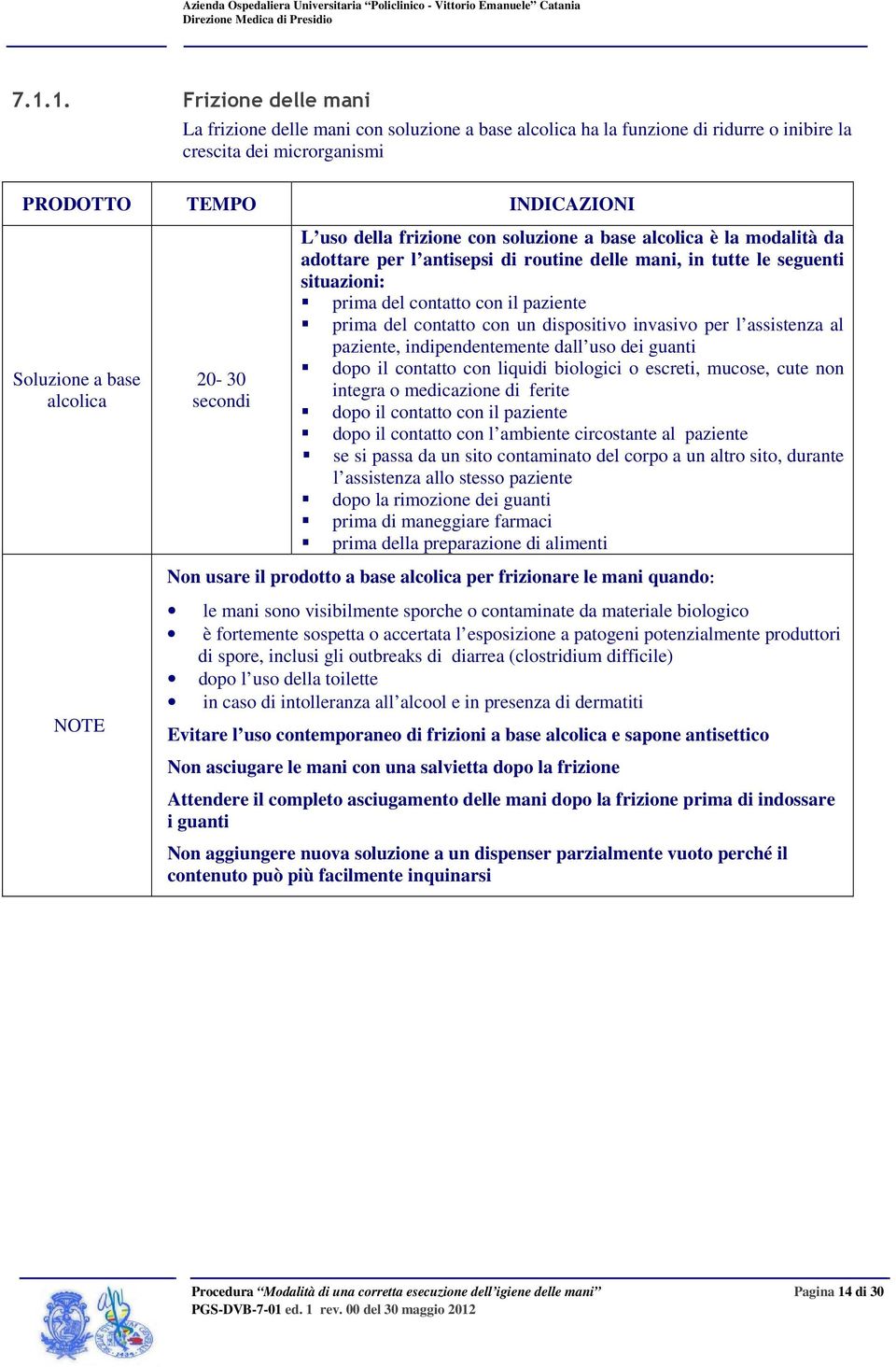 paziente prima del contatto con un dispositivo invasivo per l assistenza al paziente, indipendentemente dall uso dei guanti dopo il contatto con liquidi biologici o escreti, mucose, cute non integra