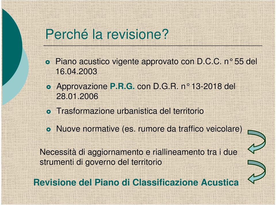 del 28.01.2006 Trasformazione urbanistica del territorio Nuove normative (es.