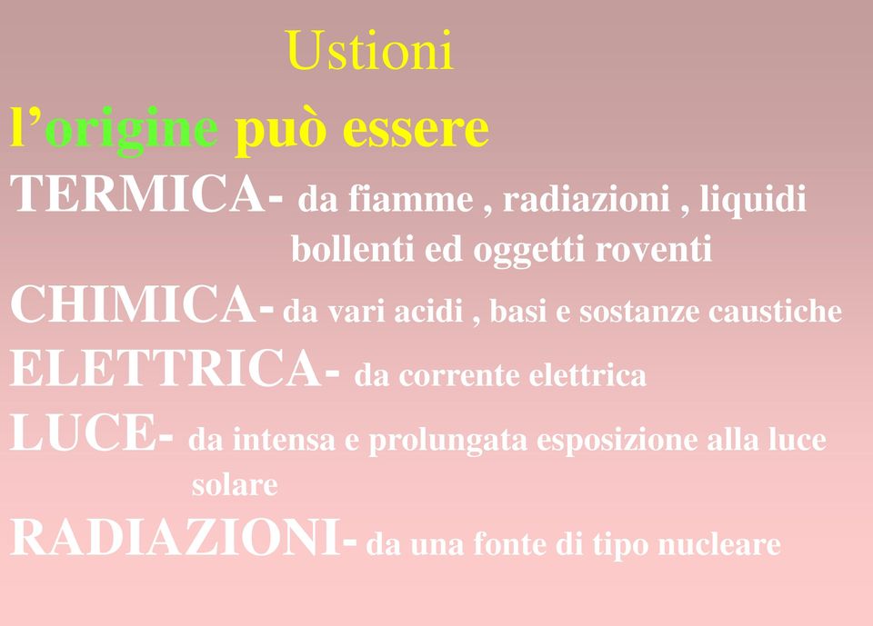 caustiche ELETTRICA- da corrente elettrica LUCE- da intensa e