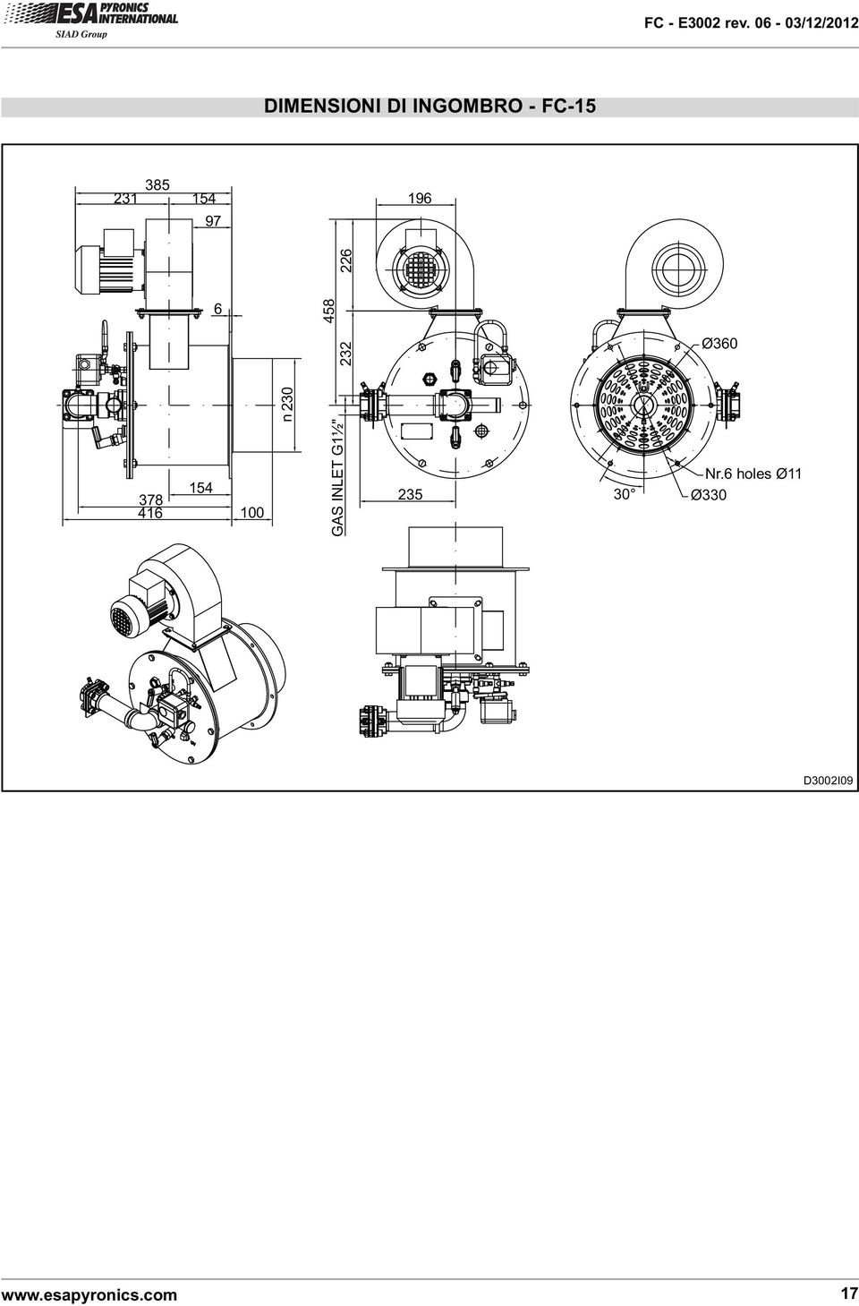 416 154 100 GAS INLET G1½" 235 30 Nr.