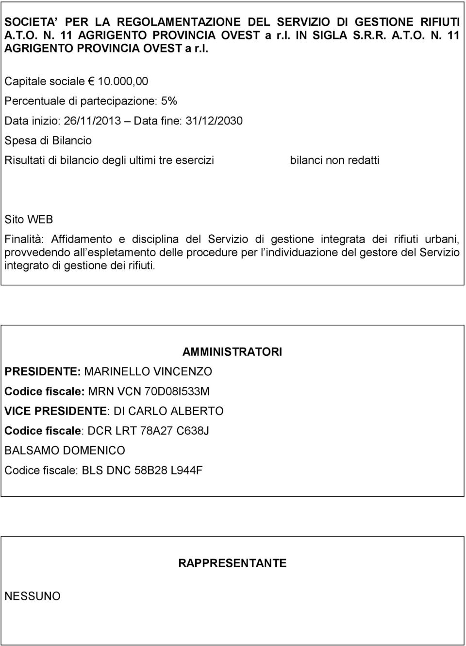 Affidamento e disciplina del Servizio di gestione integrata dei rifiuti urbani, provvedendo all espletamento delle procedure per l individuazione del gestore del Servizio integrato di gestione dei