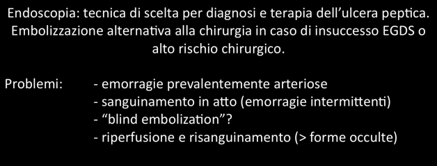 It would be of great benefit for the embolization procedure if the bleeding site could be marked at endoscopy, enhancing the