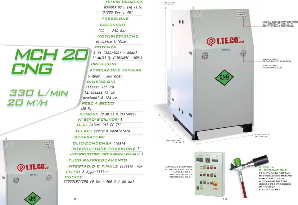 mbar DIMENSIONI altezza 155 cm larghezza 79 cm profondità 124 cm PESO A SECCO 420 Kg RUMORE 70 db (1 m distanza) N STADI E CILINDRI 4 OLIO Coltri Oil CE 750 TELAIO acciaio verniciato SEPARATORE