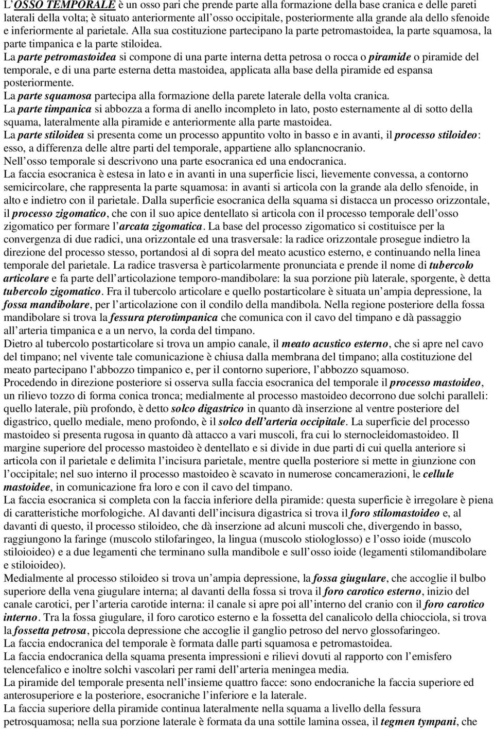 La parte petromastoidea si compone di una parte interna detta petrosa o rocca o piramide o piramide del temporale, e di una parte esterna detta mastoidea, applicata alla base della piramide ed