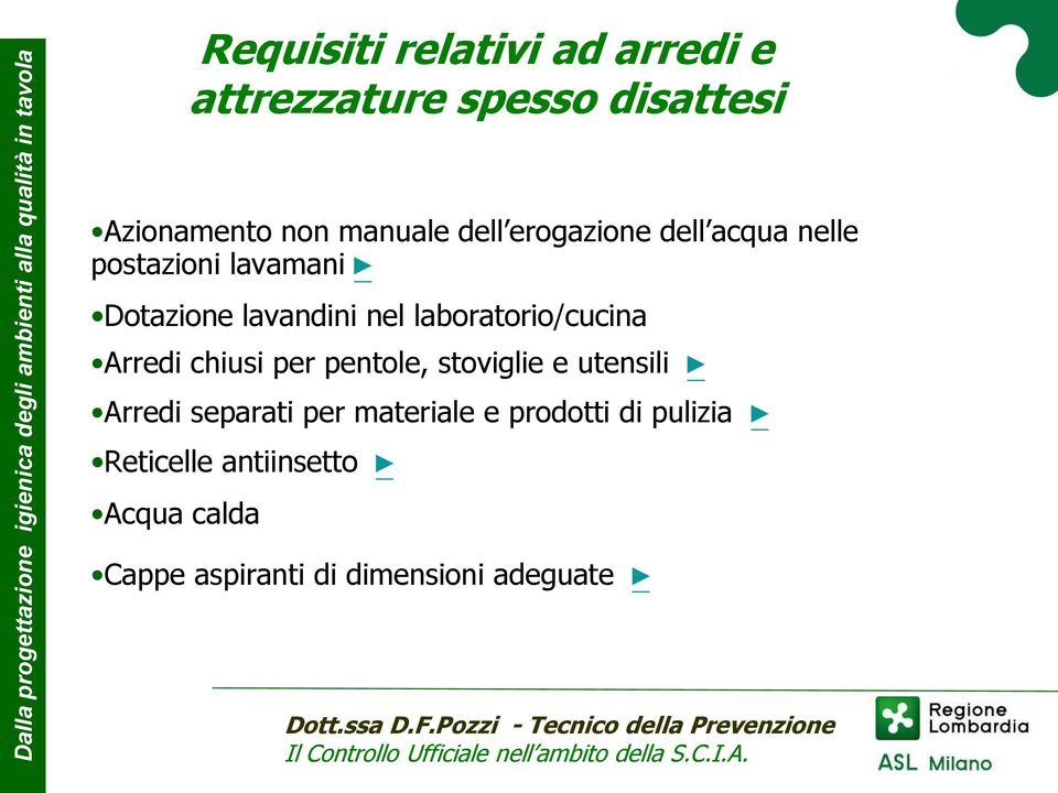 laboratorio/cucina Arredi chiusi per pentole, stoviglie e utensili Arredi separati per