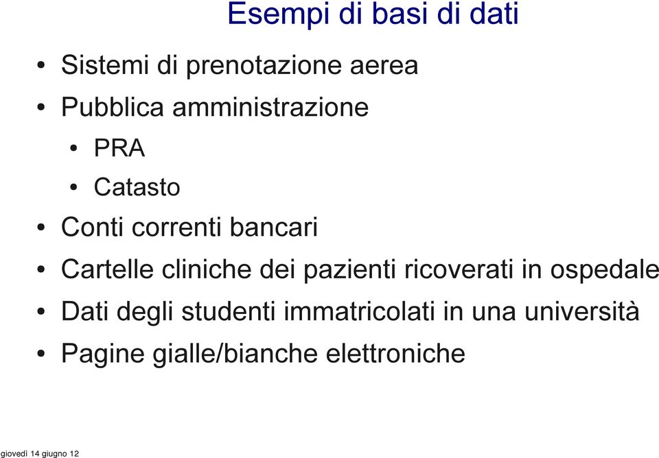 cliniche dei pazienti ricoverati in ospedale Dati degli