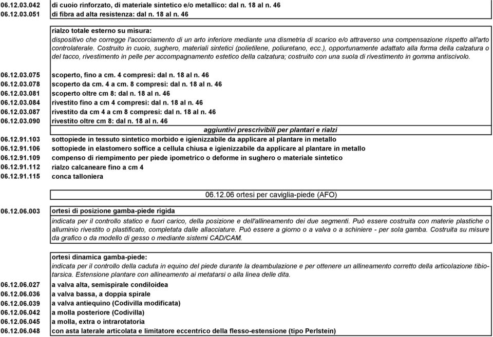 46 rialzo totale esterno su misura: dispositivo che corregge l'accorciamento di un arto inferiore mediante una dismetria di scarico e/o attraverso una compensazione rispetto all'arto controlaterale.