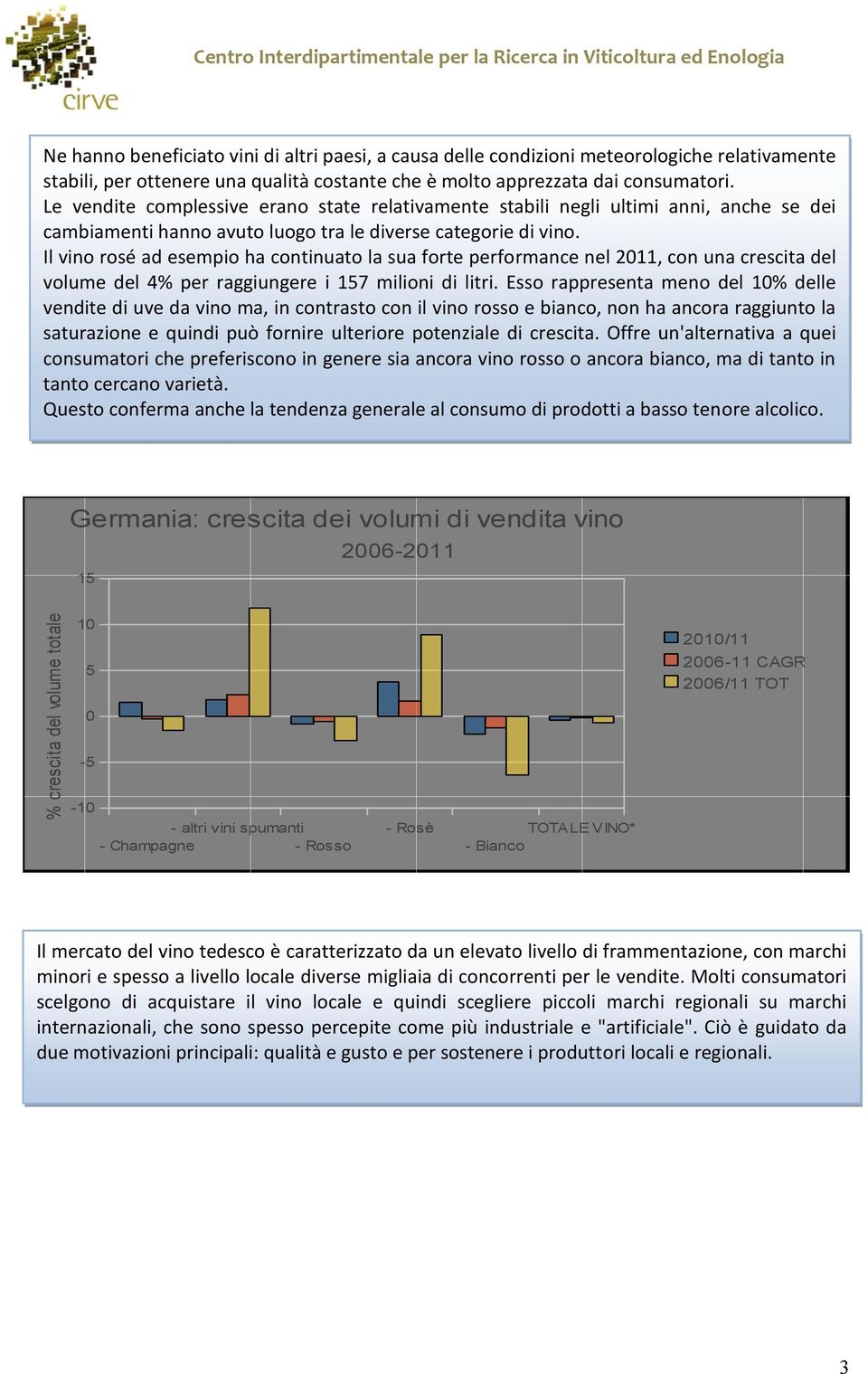 Il vino rosé ad esempio ha continuato la sua forte performance nel 211, con una crescita del volume del 4% per raggiungere i 17 milioni di litri.