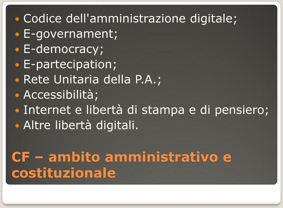 ; Accessibilità; Internet e libertà di stampa e di