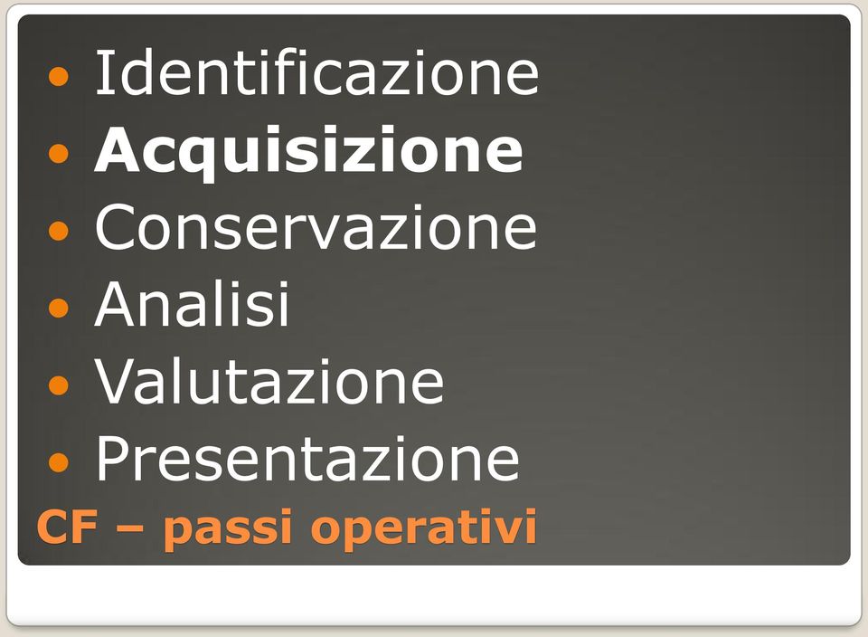 Conservazione Analisi