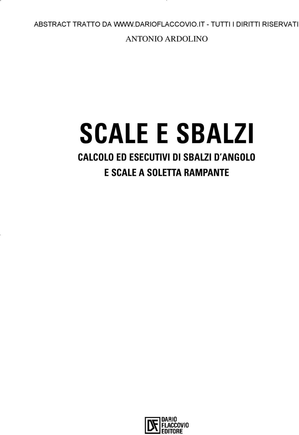 ARDOLINO SCALE E SBALZI CALCOLO ED