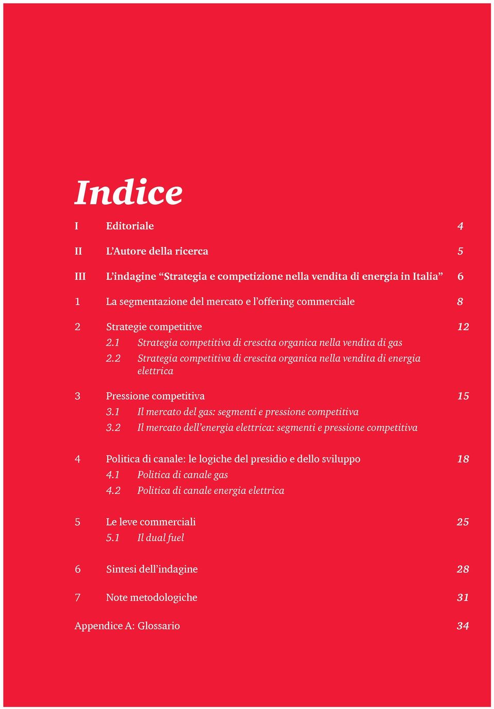 2 Strategia competitiva di crescita organica nella vendita di energia elettrica 3 Pressione competitiva 15 3.1 Il mercato del gas: segmenti e pressione competitiva 3.