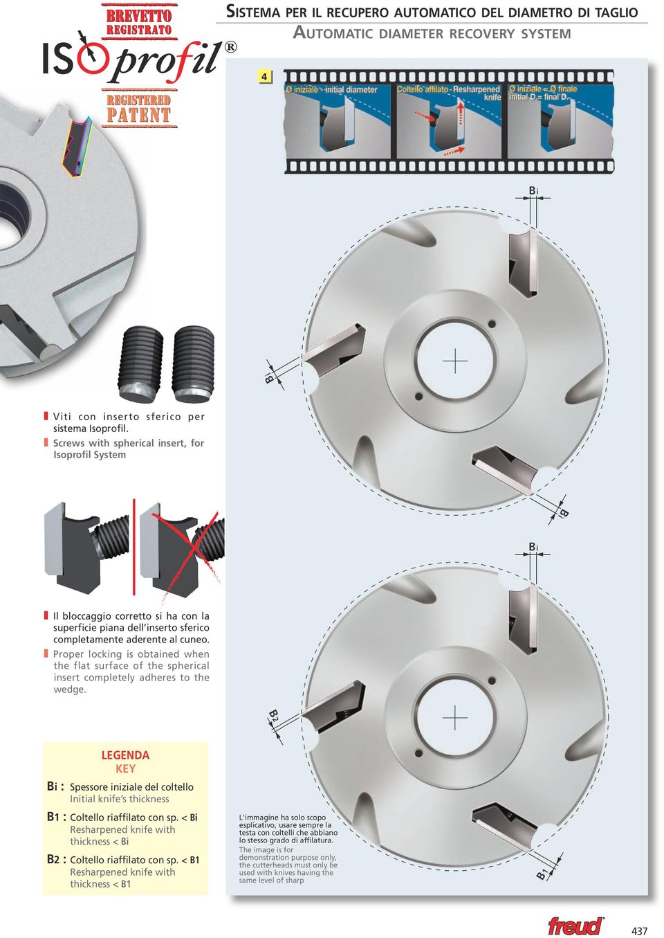 Proper locking is obtained when the flat surface of the spherical insert completely adheres to the wedge.