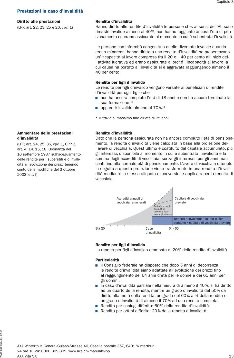 assicurate al momento in cui è subentrata l invalidità.