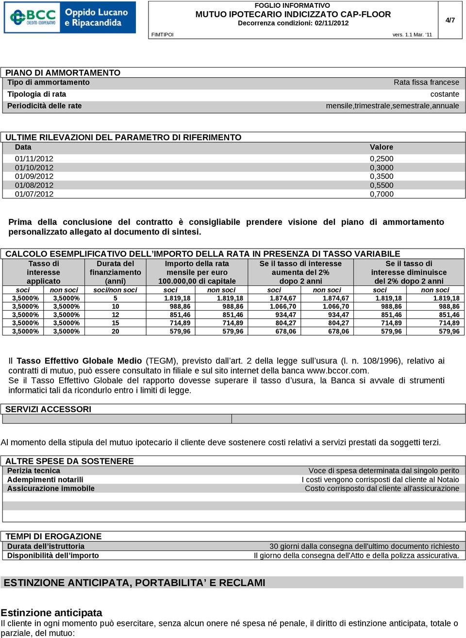 ammortamento personalizzato allegato al documento di sintesi.