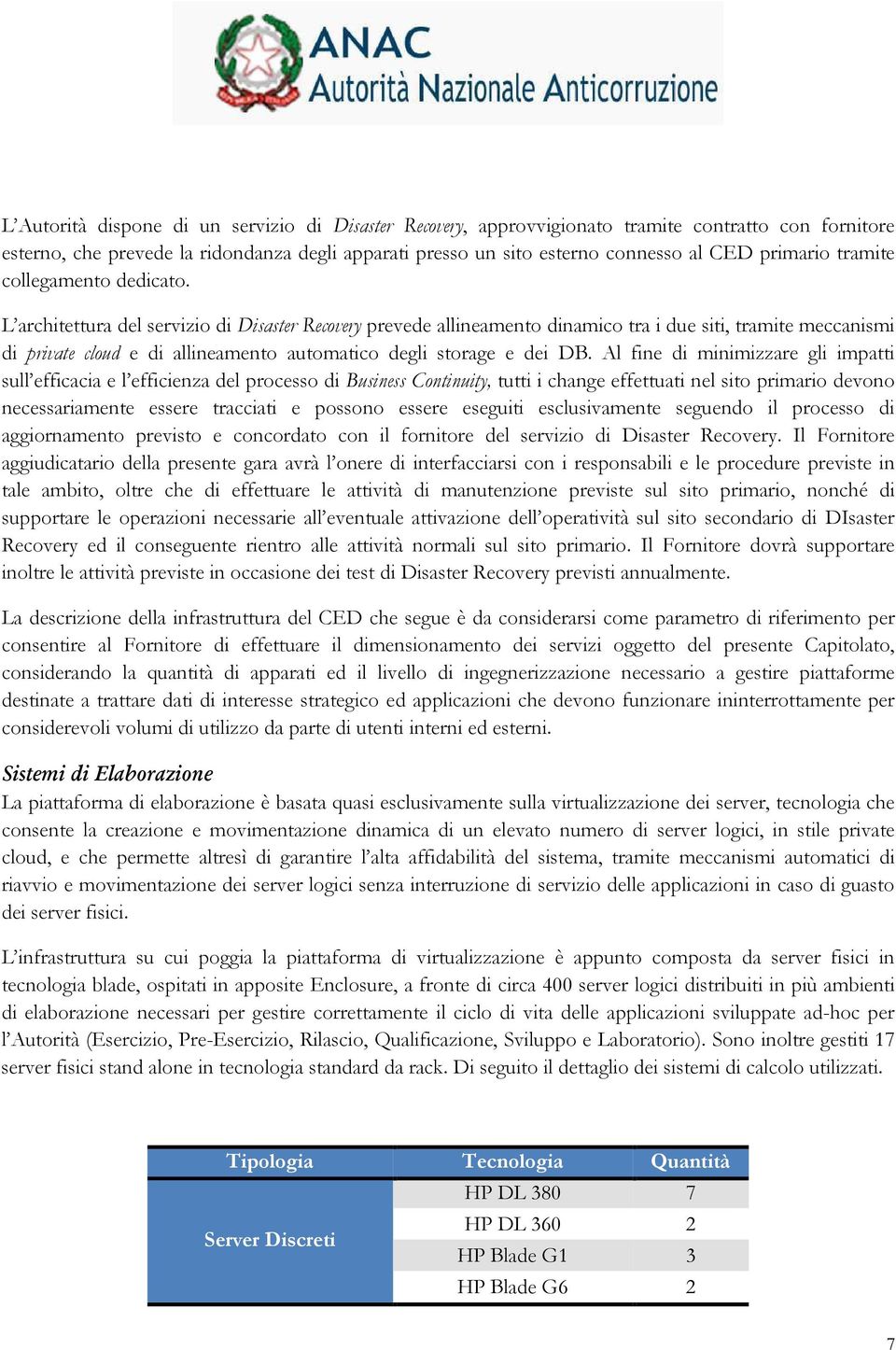 L architettura del servizio di Disaster Recovery prevede allineamento dinamico tra i due siti, tramite meccanismi di private cloud e di allineamento automatico degli storage e dei DB.