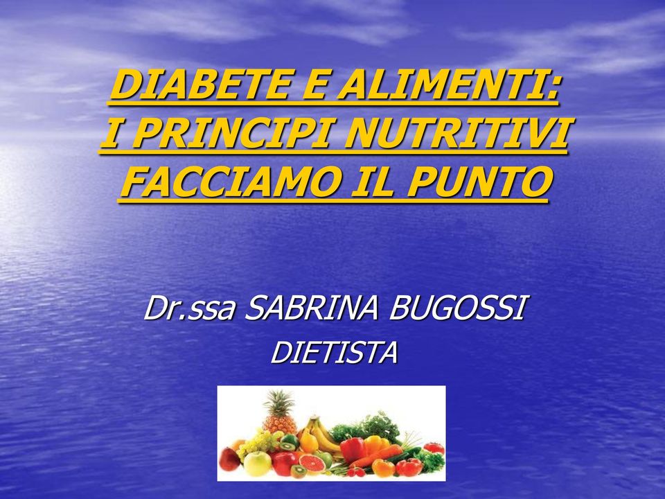 FACCIAMO IL PUNTO Dr.