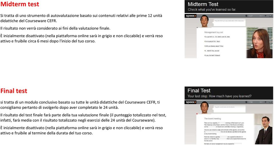 È inizialmente disattivato (nella piattaforma online sarà in grigio e non cliccabile) e verrà reso attivo e fruibile circa 6 mesi dopo l'inizio del tuo corso.