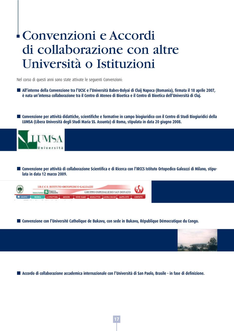 Convenzione per attività didattiche, scientifiche e formative in campo biogiuridico con il Centro di Studi Biogiuridici della LUMSA (Libera Università degli Studi Maria SS.