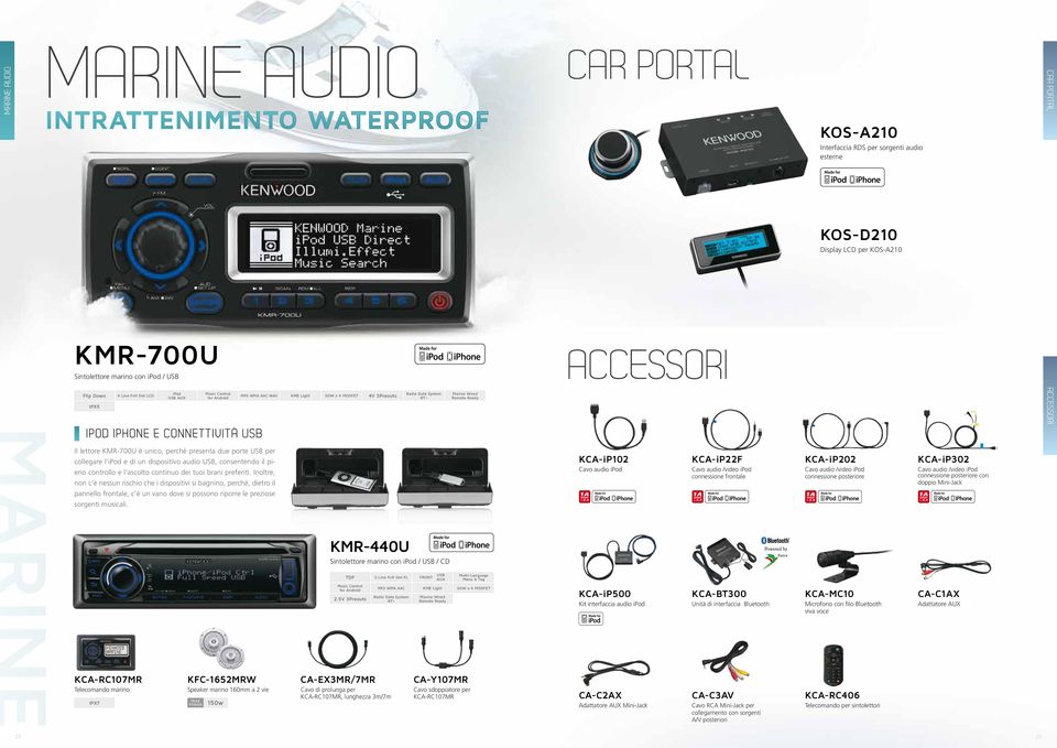 due porte per collegare l ipod e di un dispositivo audio, consentendo il pieno controllo e l ascolto continuo dei tuoi brani preferiti.