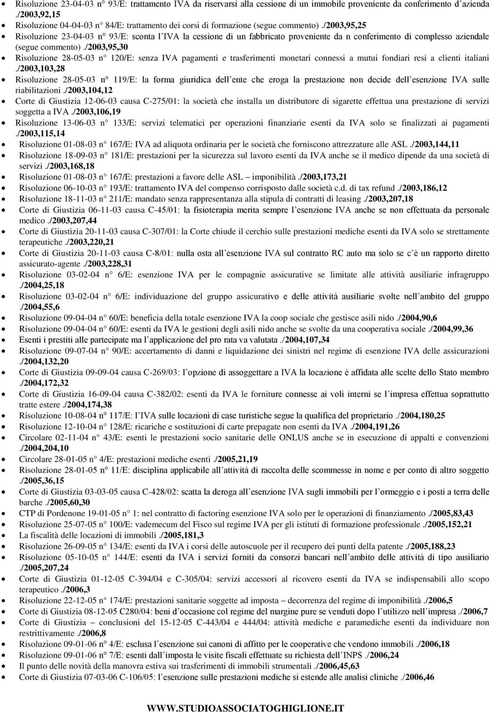 /2003,95,25 Risoluzione 23-04-03 n 93/E: sconta l IVA la cessione di un fabbricato proveniente da n conferimento di complesso aziendale (segue commento).