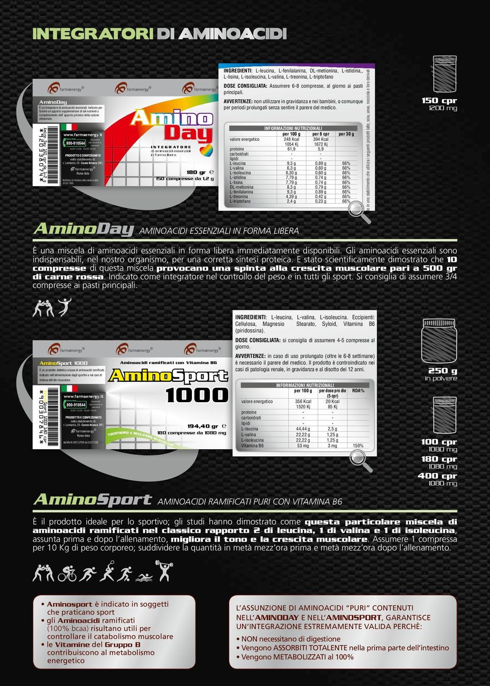 Day 800-910544 dal lunedì al venerdì integratore di aminoacidi essenziali PRODOTTO E CONFEZIONATO in forma libera v.