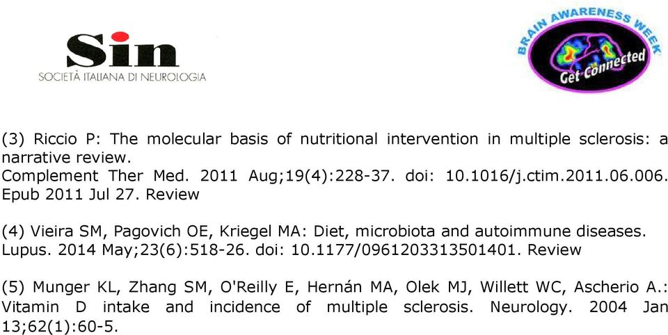 Review (4) Vieira SM, Pagovich OE, Kriegel MA: Diet, microbiota and autoimmune diseases. Lupus. 2014 May;23(6):518-26. doi: 10.