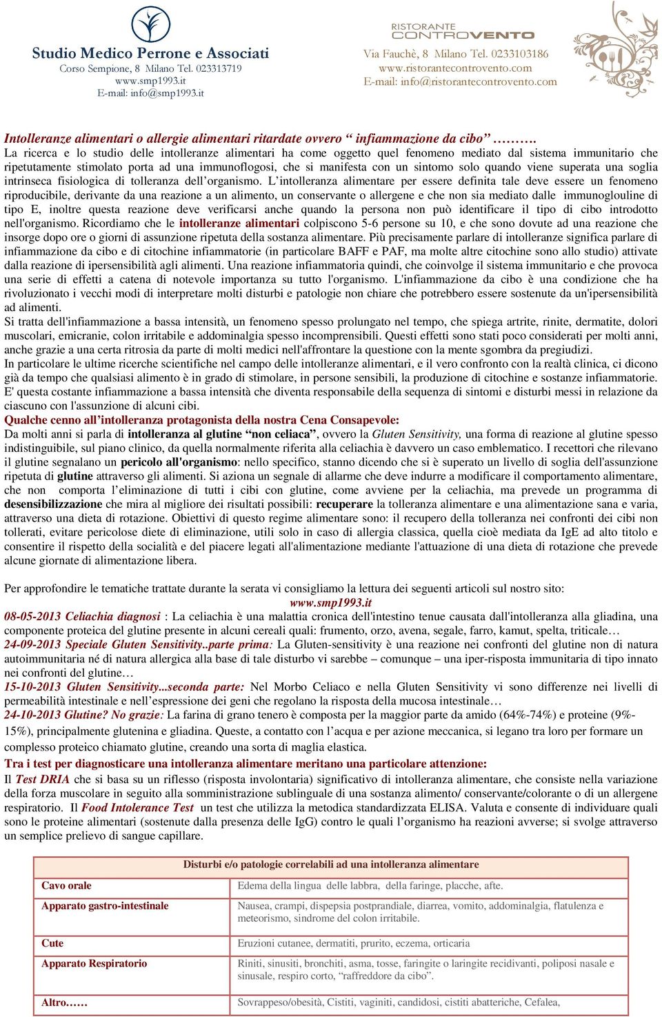 sintomo solo quando viene superata una soglia intrinseca fisiologica di tolleranza dell organismo.