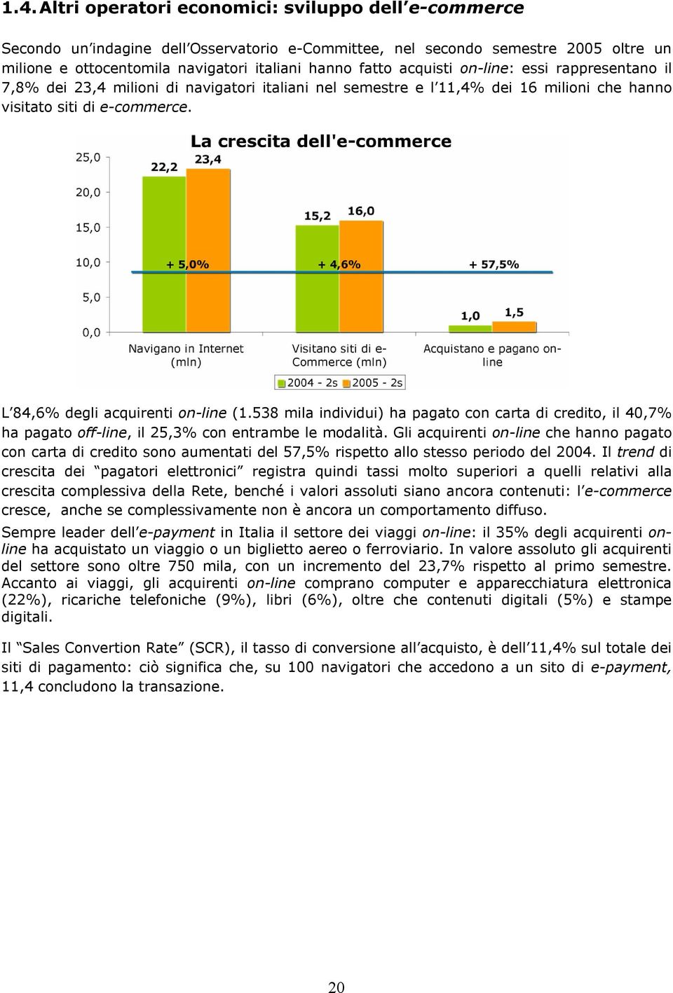 538 mila individui) ha pagato con carta di credito, il 40,7% ha pagato off-line, il 25,3% con entrambe le modalità.