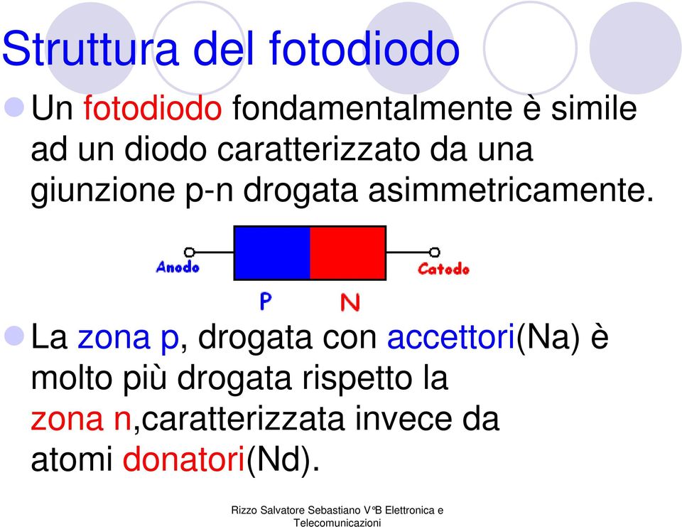 La zona p, drogata con accettori(na) è molto più drogata rispetto la